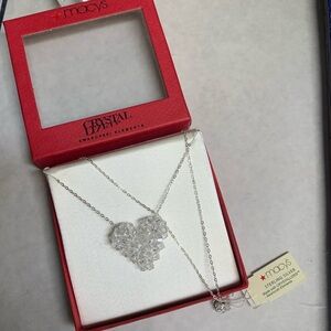 Crystallized Heart Necklace (Sterling Silver Swarovski Elements)